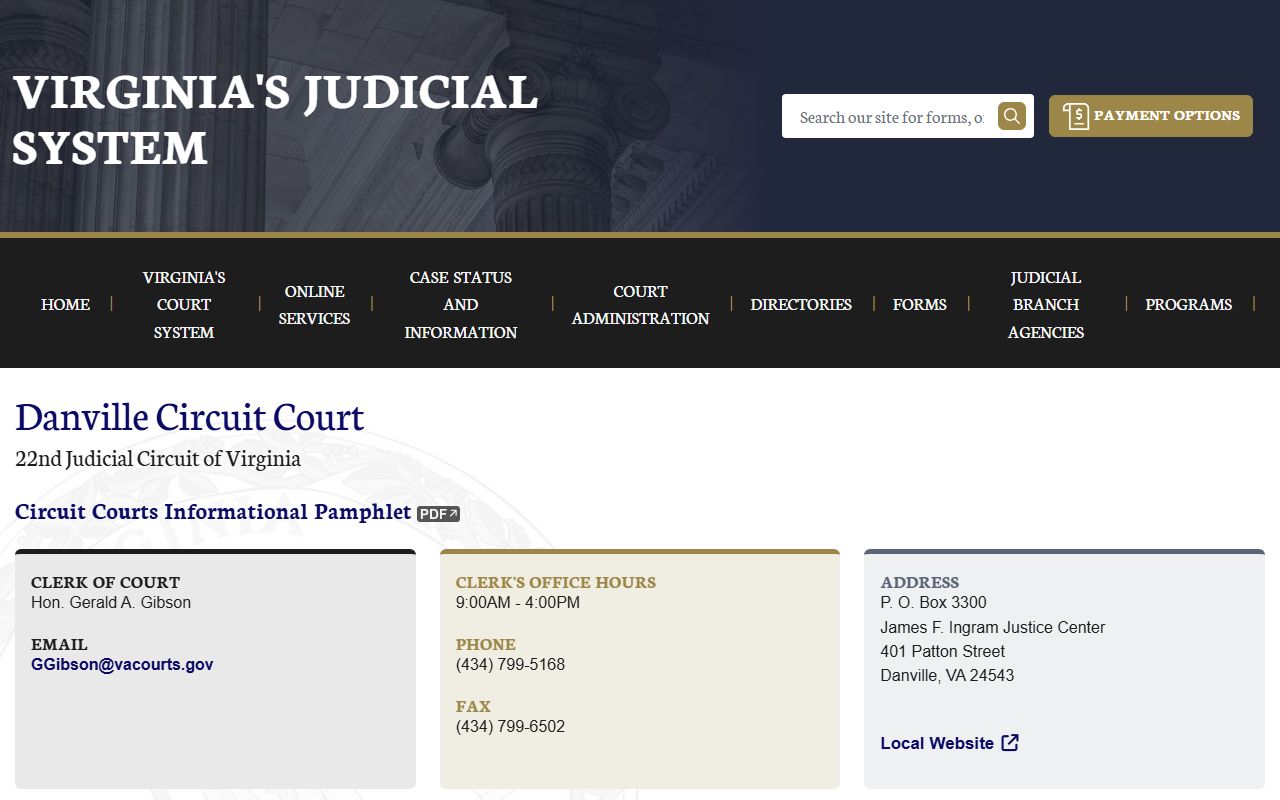 Danville People Search Circuit Court info page