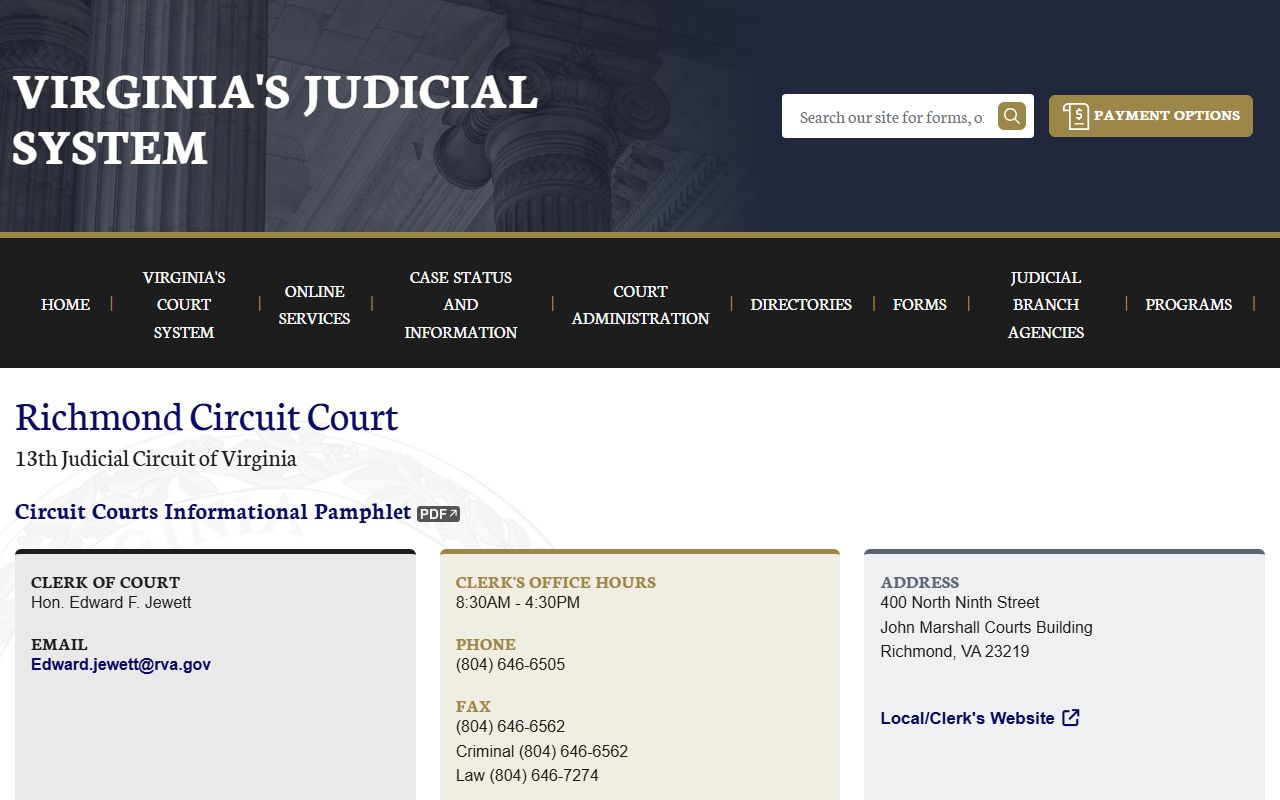 Richmond People Search Virginia Courts Page