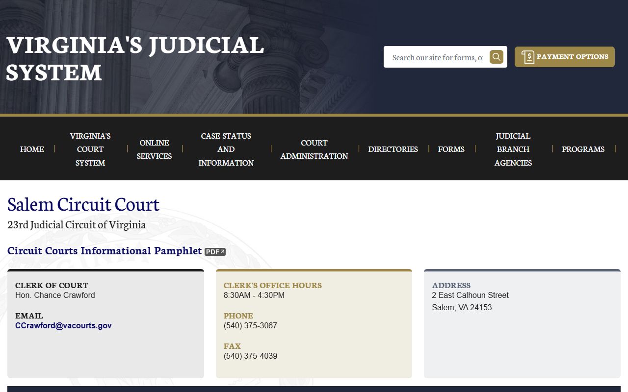 Salem People Search circuit court main page