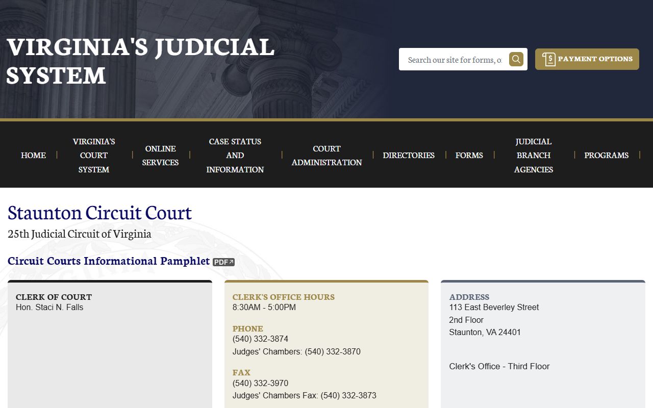 Staunton People Search circuit court main page