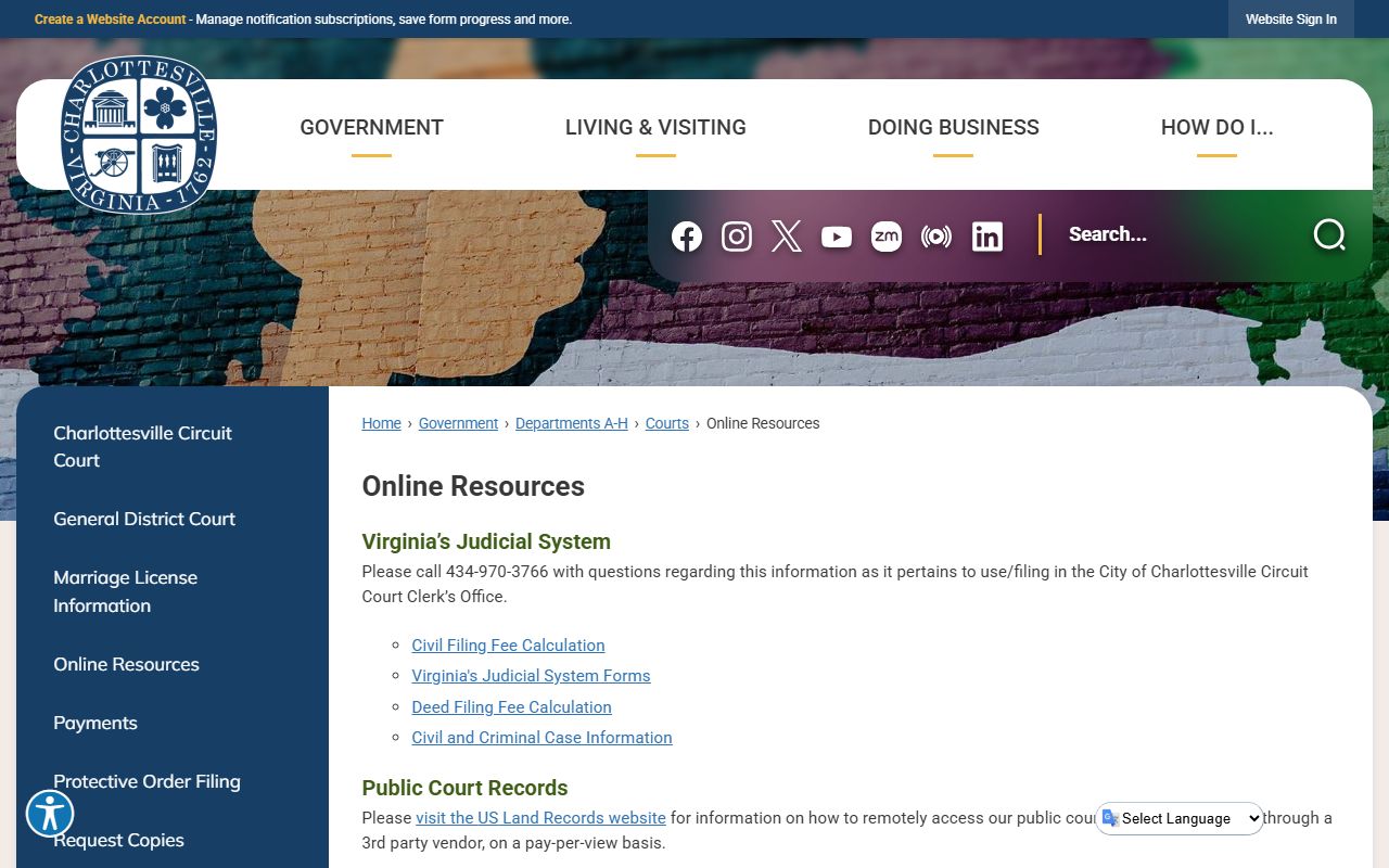 Charlottesville People Search city online resources page