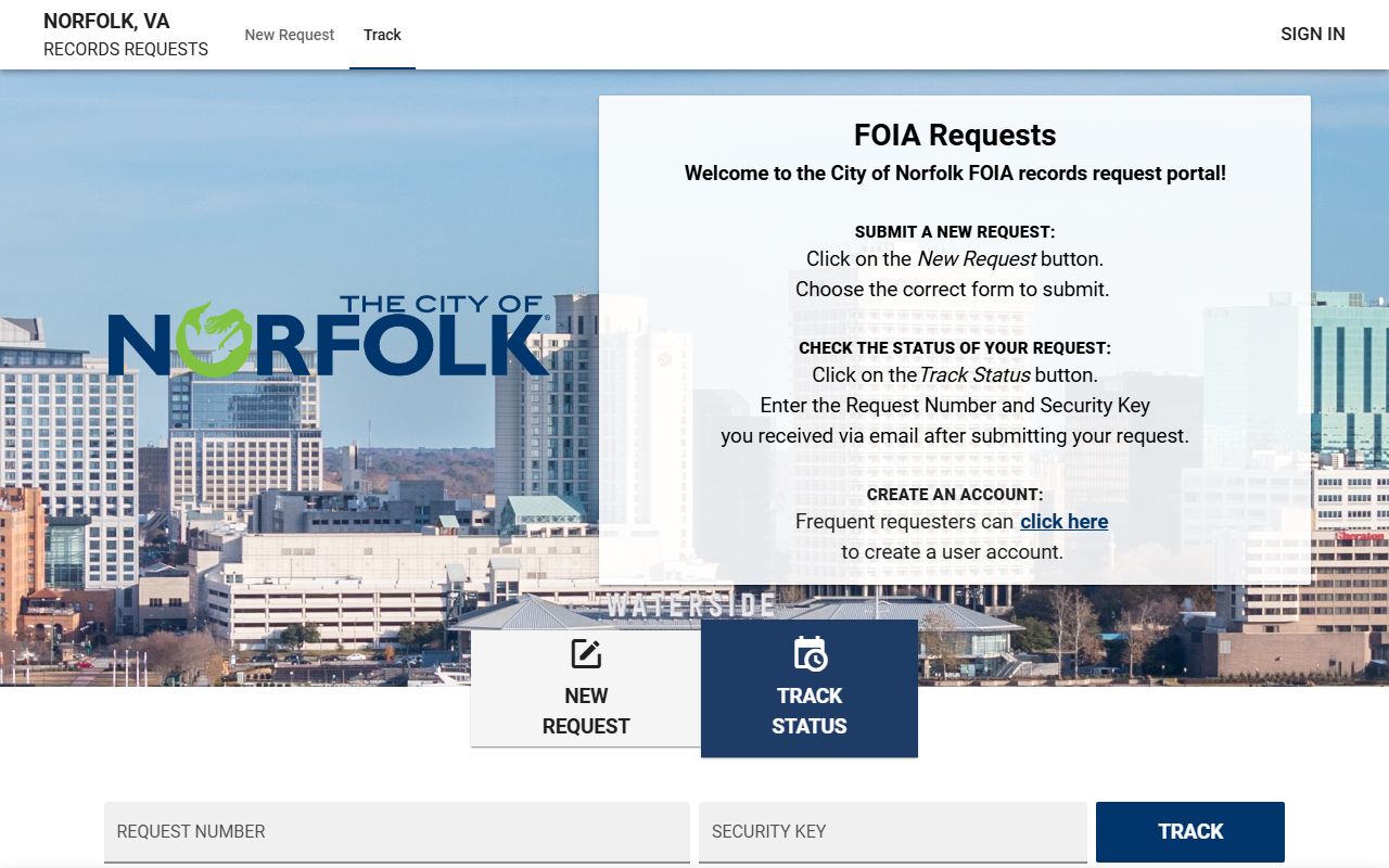 Norfolk People Search FOIA online portal