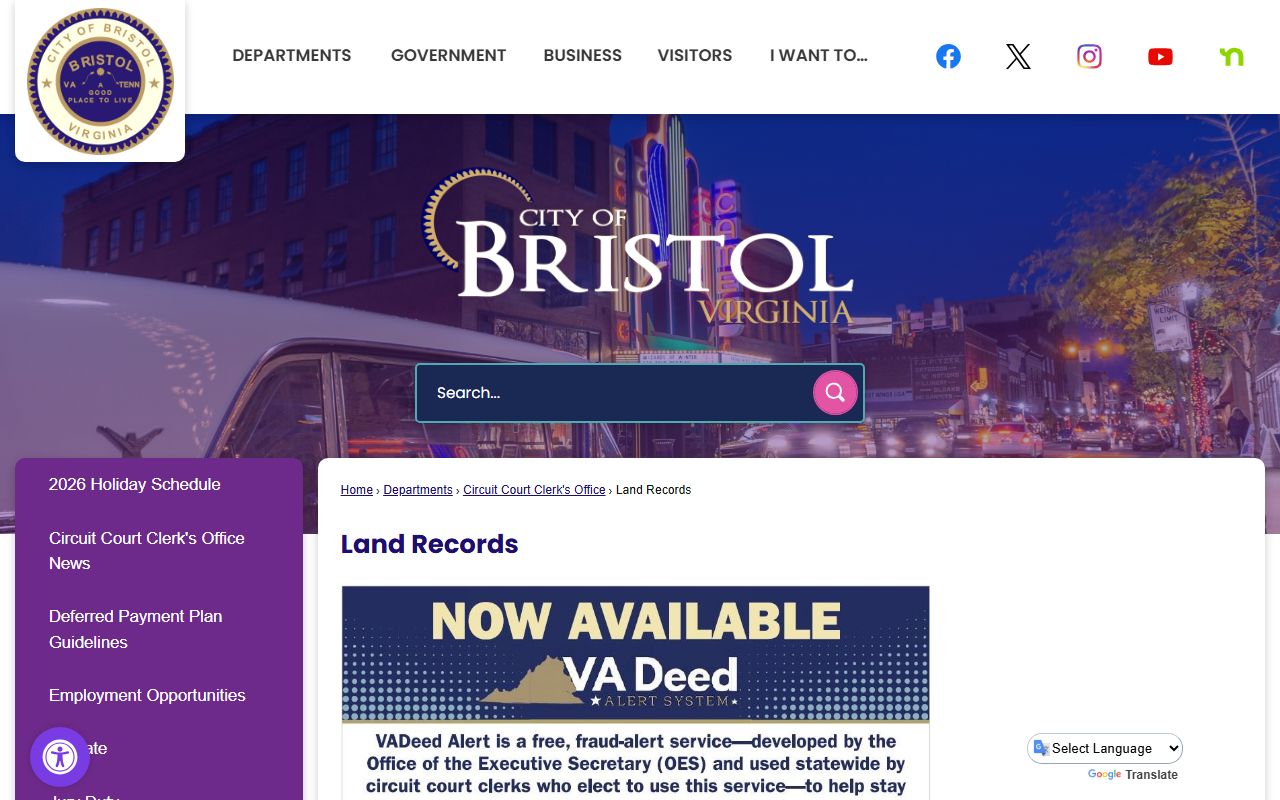 Bristol People Search land records information