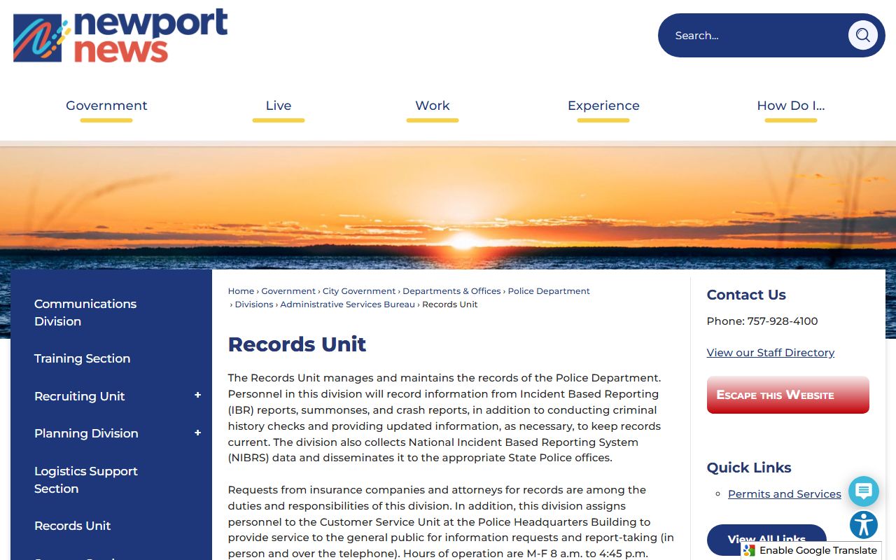 Newport News People Search Records Unit city page