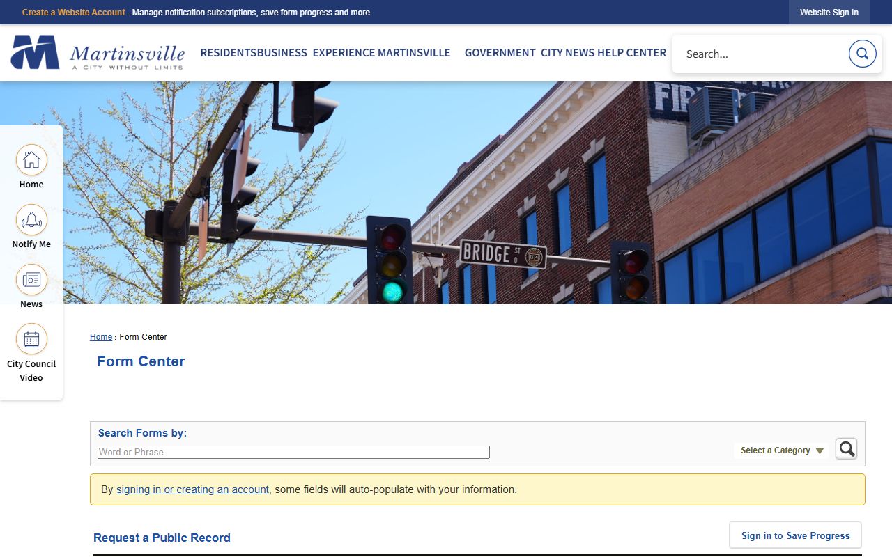 Martinsville People Search FOIA request form