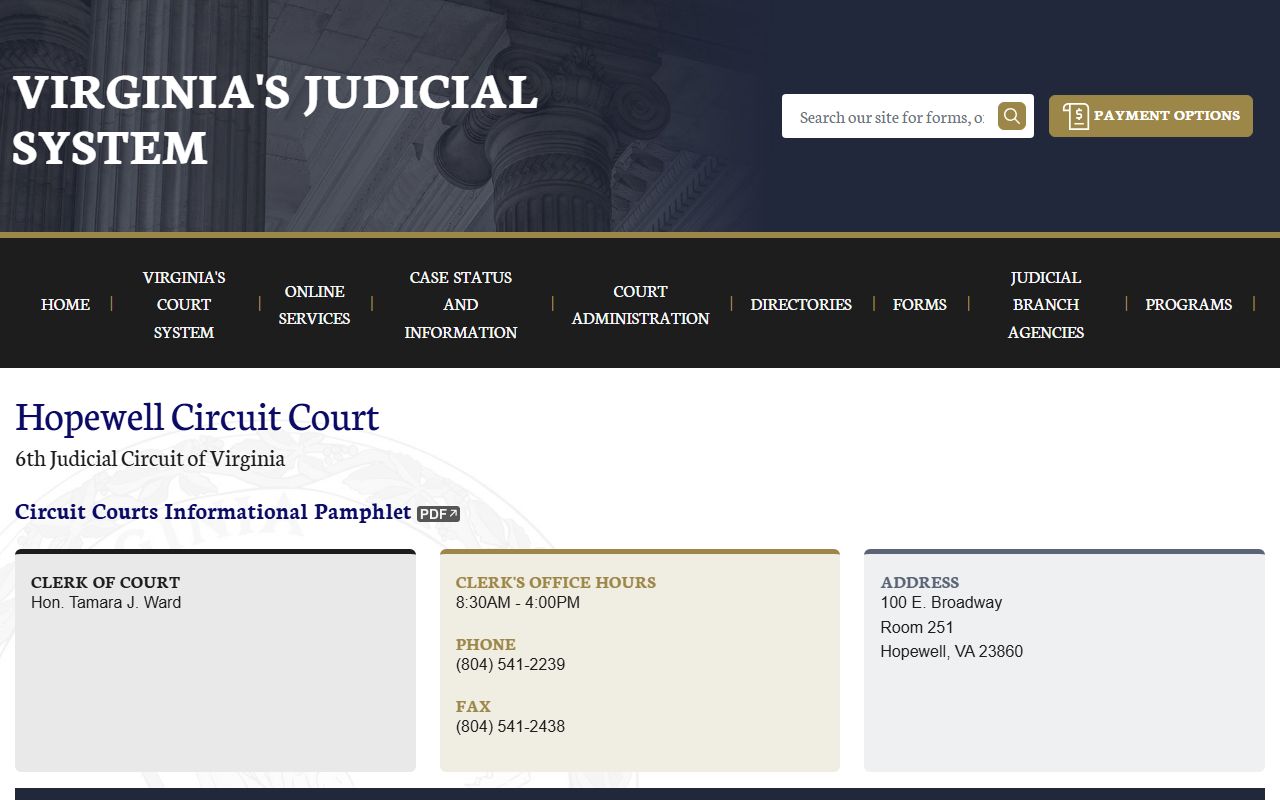 Hopewell People Search Circuit Court page