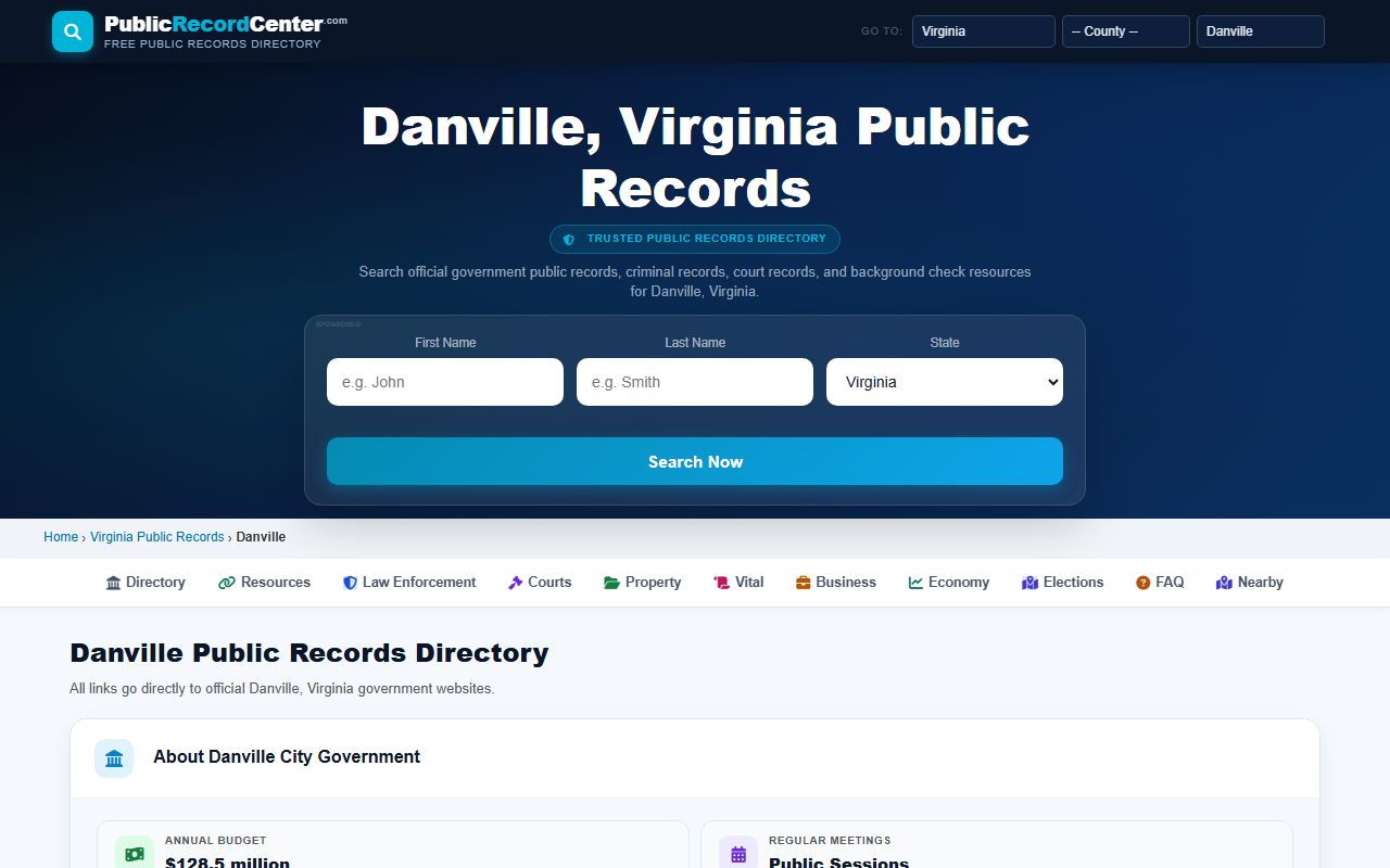 Danville People Search public records directory