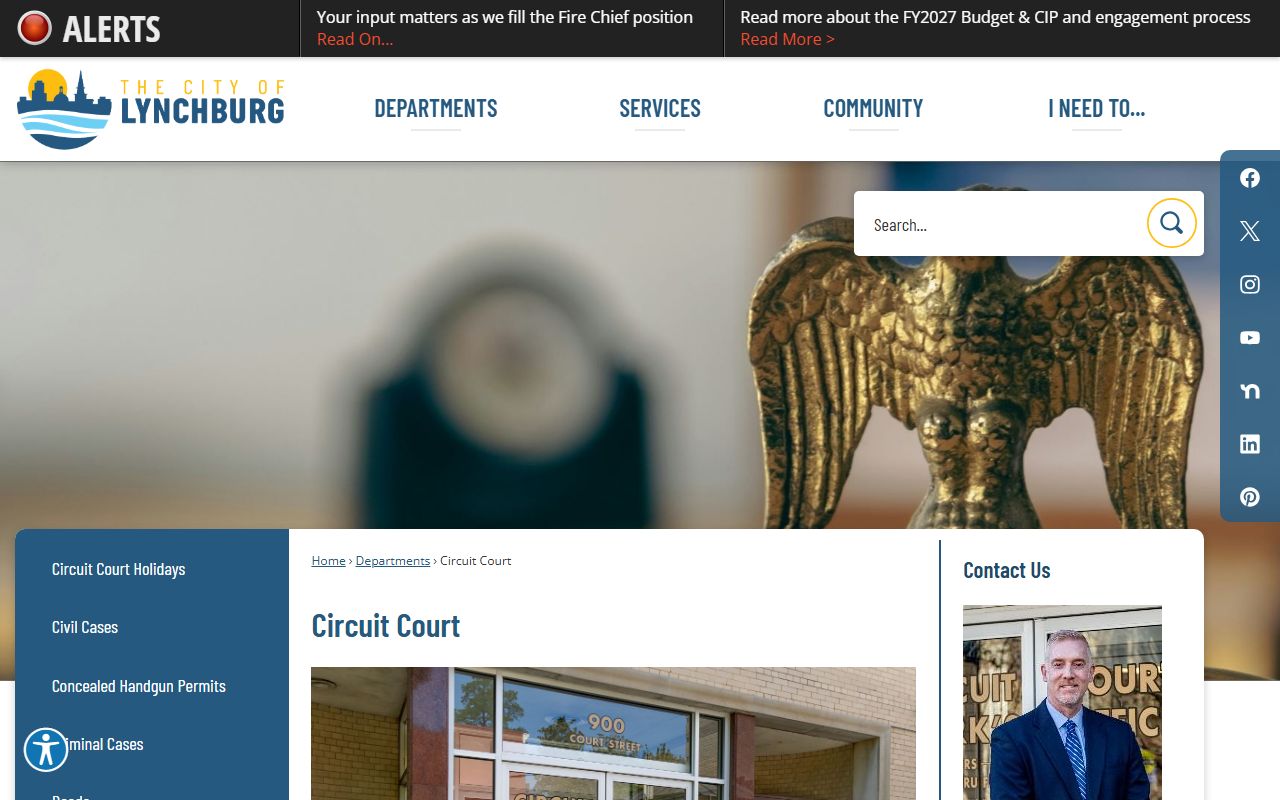 Lynchburg People Search Circuit Court page on city site