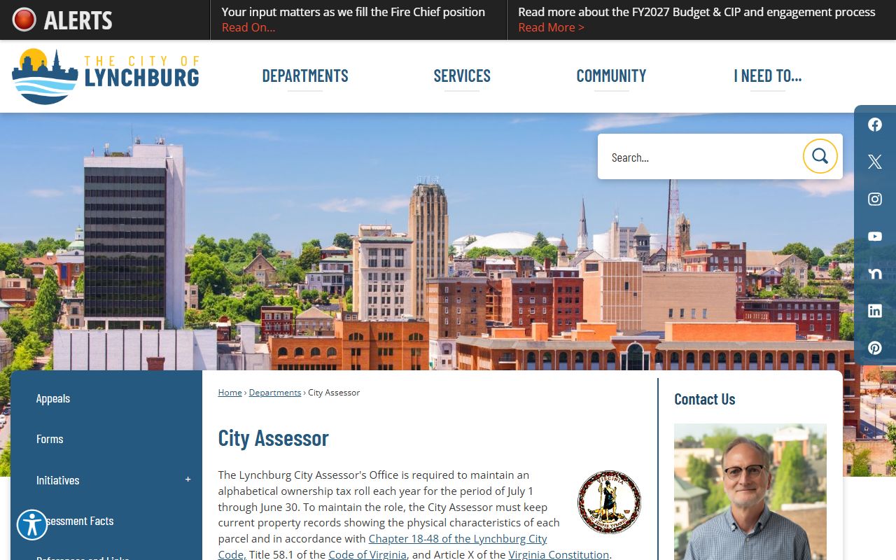 Lynchburg People Search City Assessor property records page