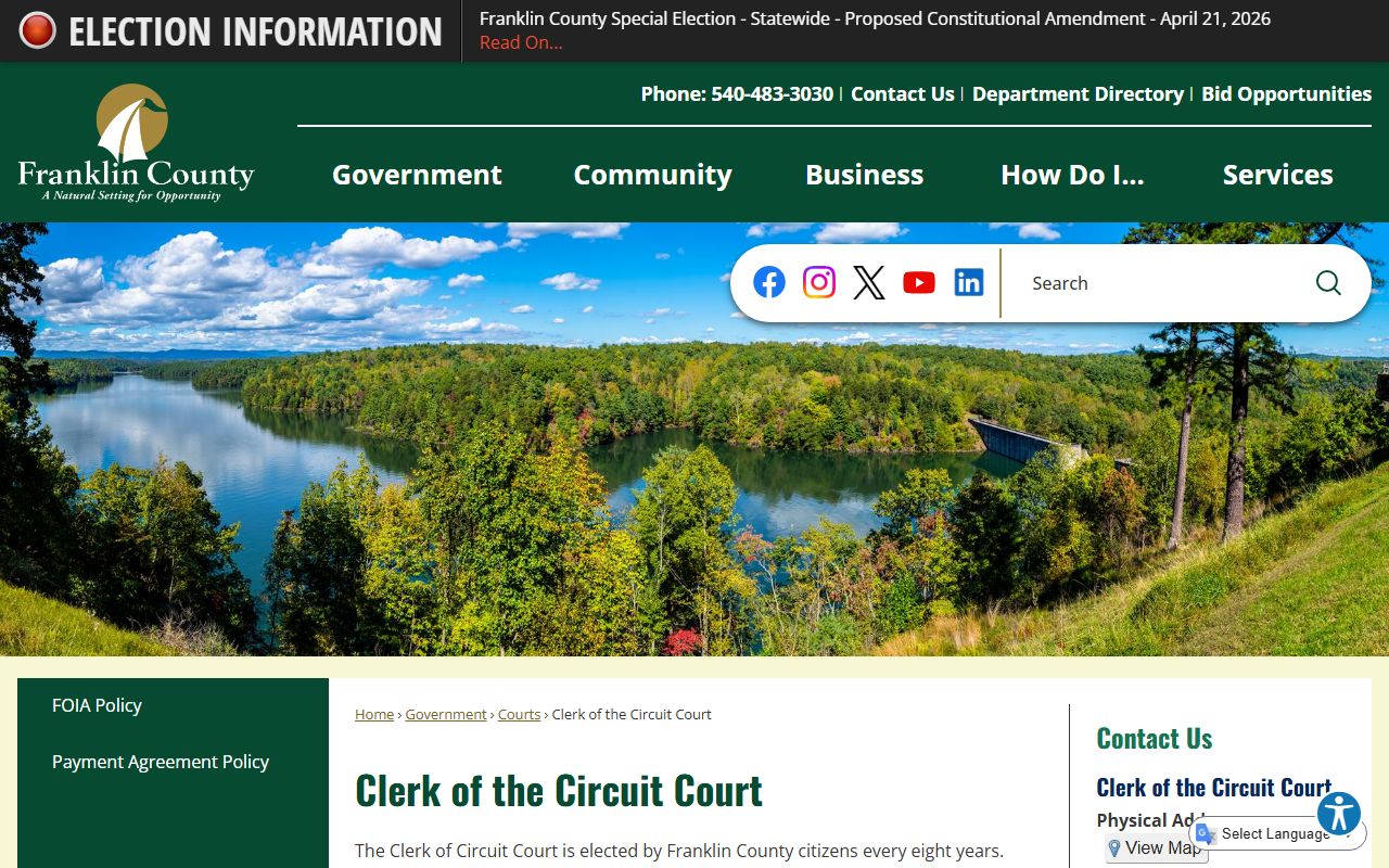 Franklin People Search Clerk of Circuit Court page