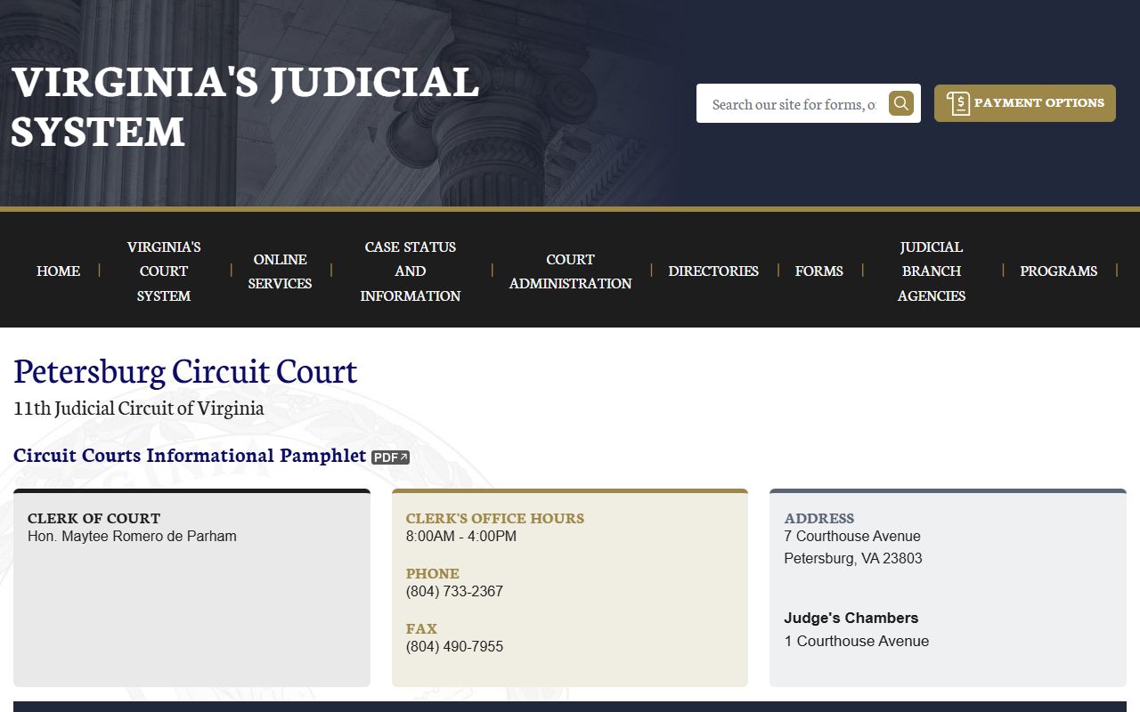 Petersburg People Search Circuit Court Page