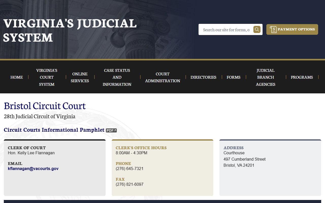 Bristol People Search Virginia Courts site