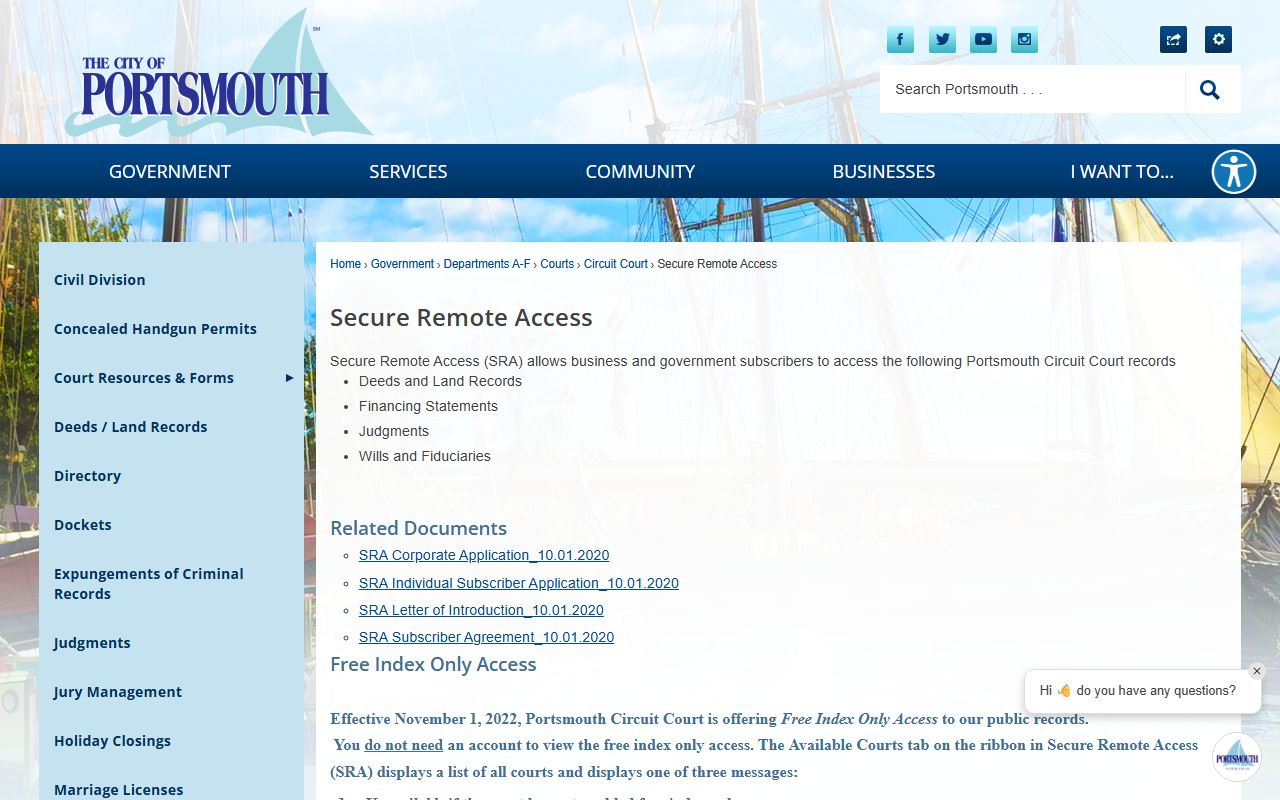 Portsmouth People Search Secure Remote Access Portal