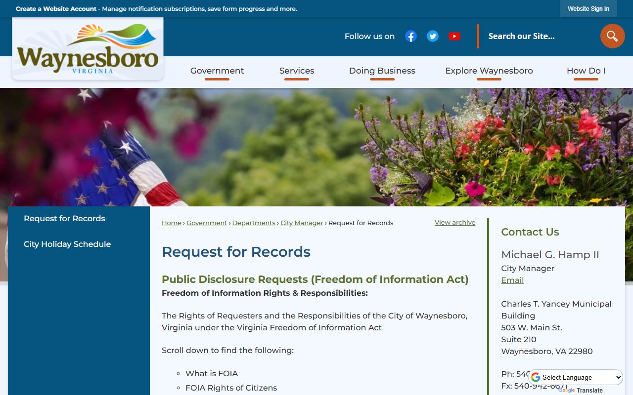 Waynesboro People Search records request page