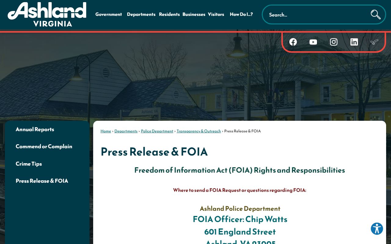 Ashland People Search - Ashland Police FOIA