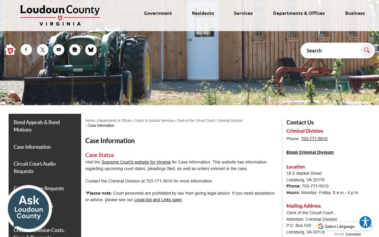 Loudoun County People Search Case Information