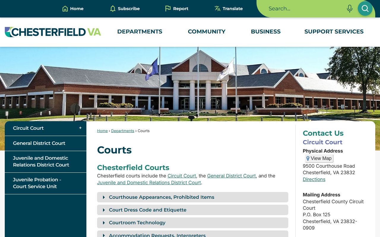 Chesterfield County People Search Courts Main Page