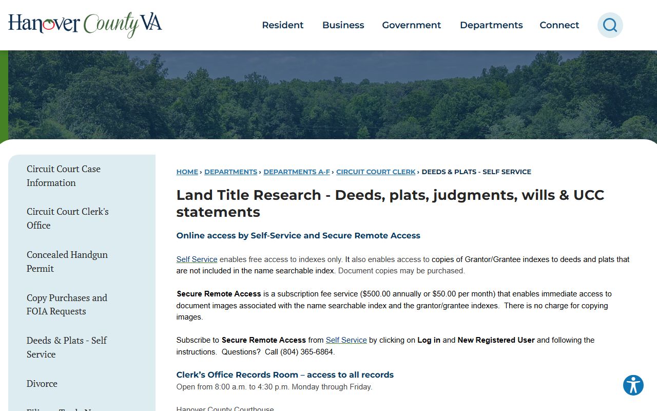 Hanover County People Search Deeds and Plats