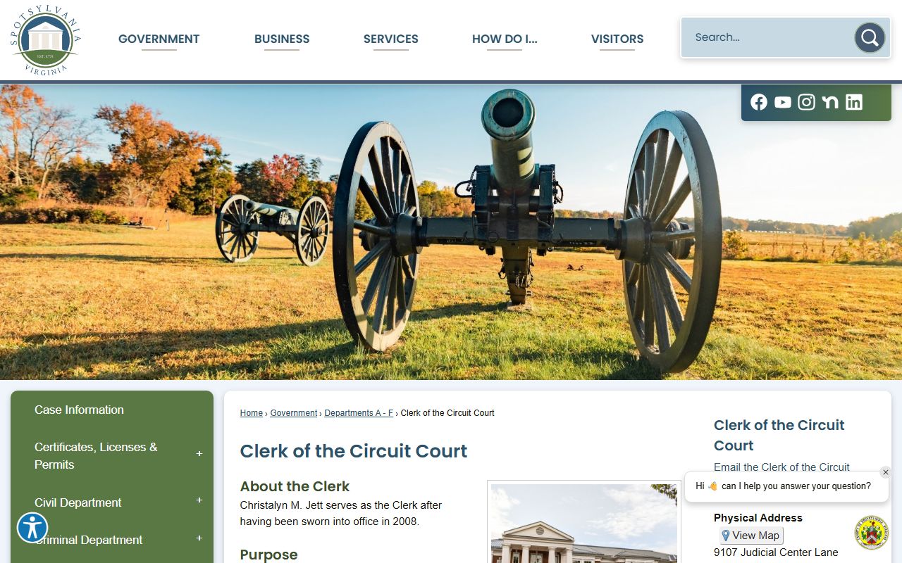 Spotsylvania County People Search Clerk of Circuit Court
