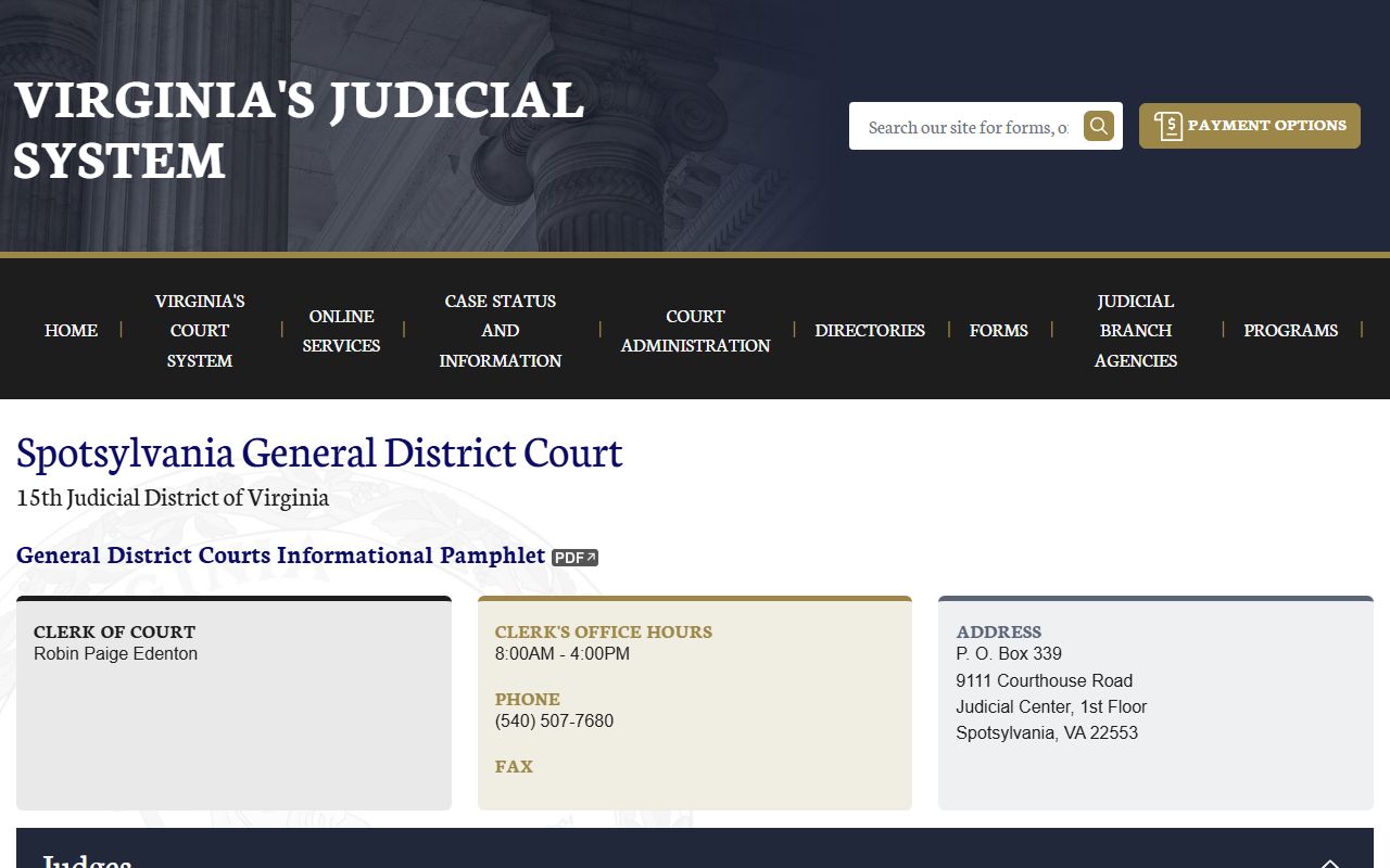 Spotsylvania County People Search General District Court
