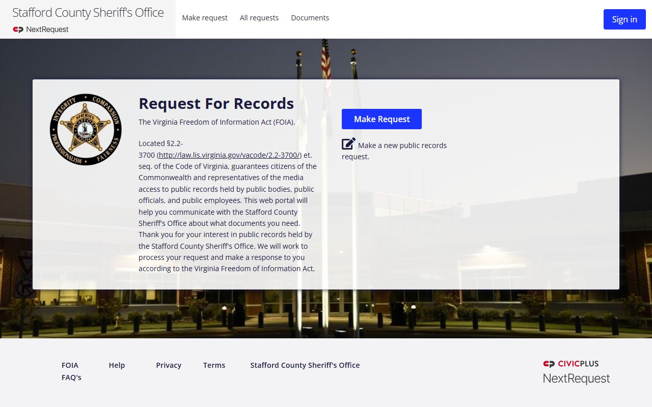 Stafford County People Search FOIA Portal